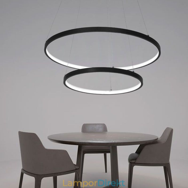 Modern Enkel Taklampa Aluminium Dubbelring Hängande Ljus