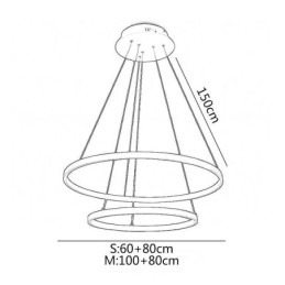 Modern Enkel Taklampa Aluminium Dubbelring Hängande Ljus