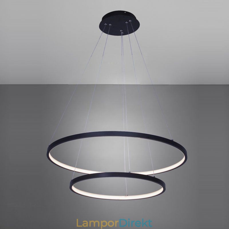 Modern Enkel Taklampa Aluminium Dubbelring Hängande Ljus