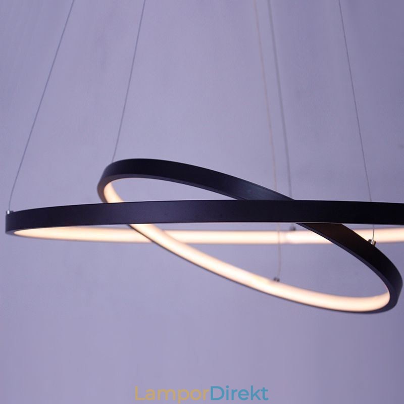 Modern Enkel Taklampa Aluminium Dubbelring Hängande Ljus
