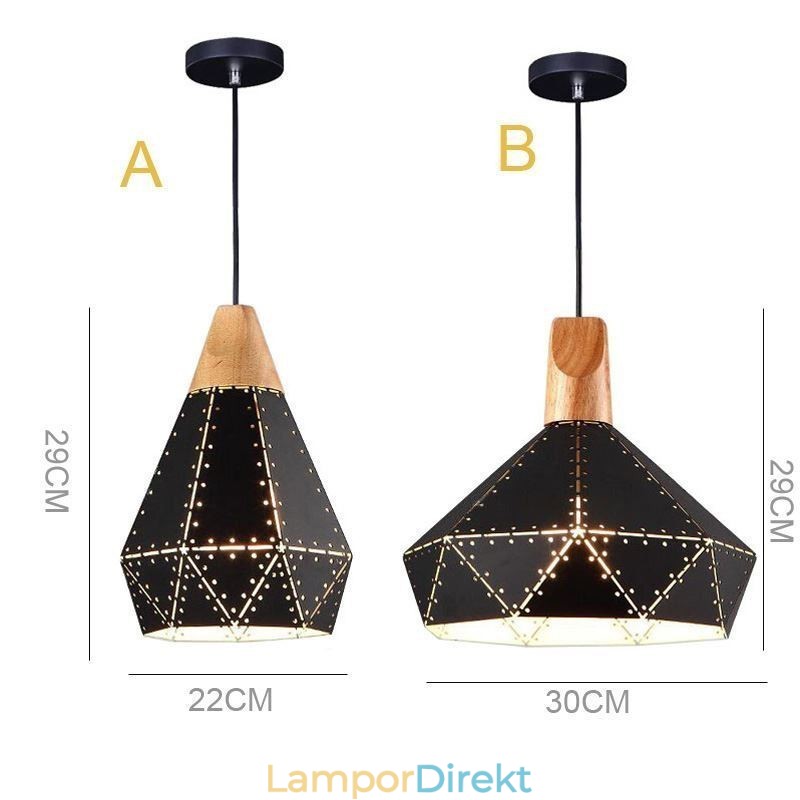 Industriell Retro Vintage Hängande Ljus Ihålig Lampskärm
