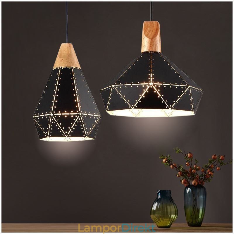 Industriell Retro Vintage Hängande Ljus Ihålig Lampskärm