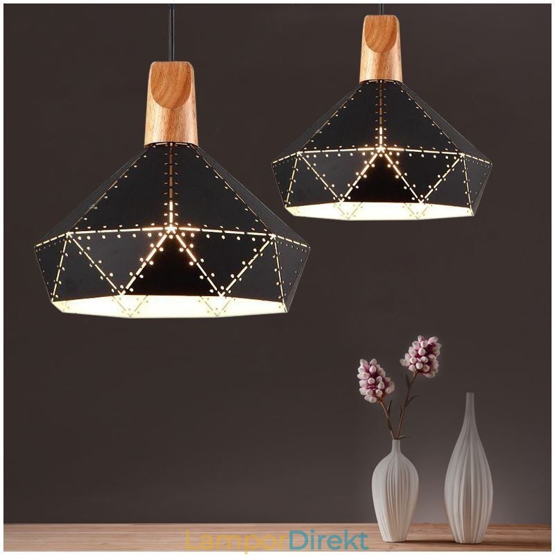 Industriell Retro Vintage Hängande Ljus Ihålig Lampskärm