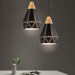 Industriell Retro Vintage Hängande Ljus Ihålig Lampskärm
