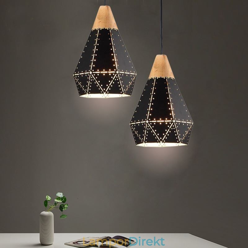 Industriell Retro Vintage Hängande Ljus Ihålig Lampskärm