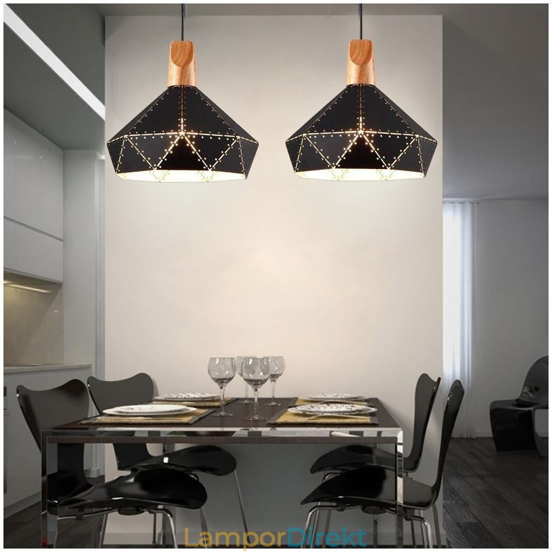Industriell Retro Vintage Hängande Ljus Ihålig Lampskärm