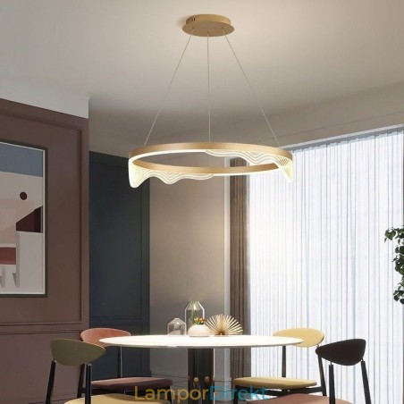 Nordic Aluminium Pendellampa Golden Wave Ripple Hanging Light Nordic Aluminium Pendellampa Golden Wave Ripple Hanging Light