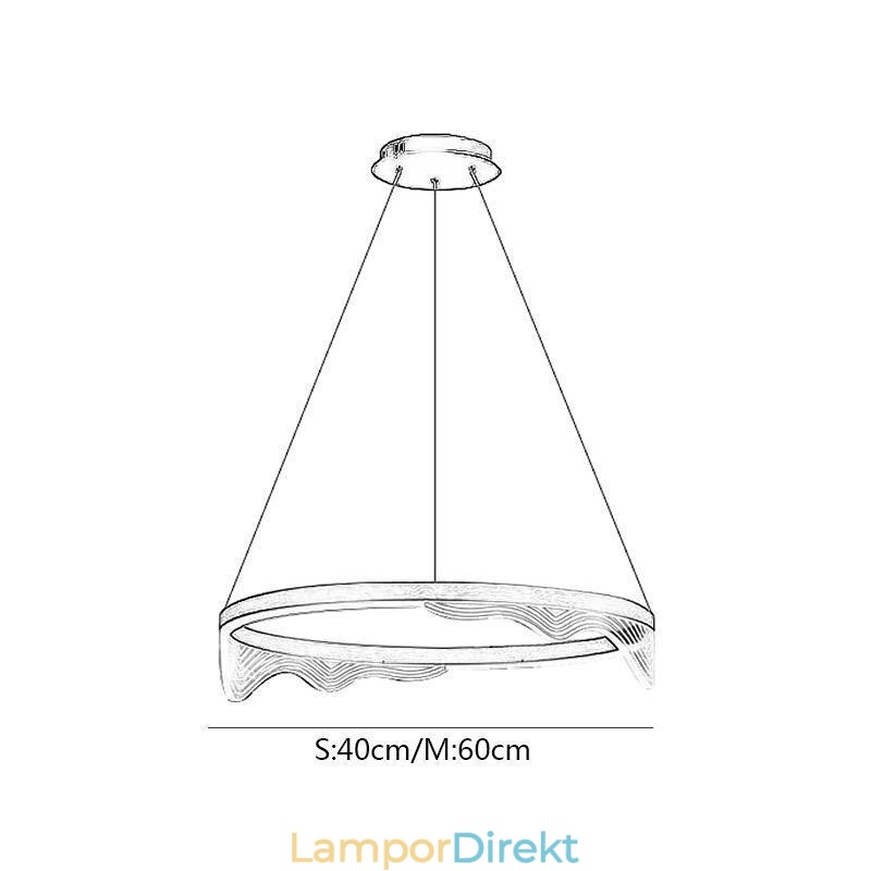 Nordic Aluminium Pendellampa Golden Wave Ripple Hanging Light