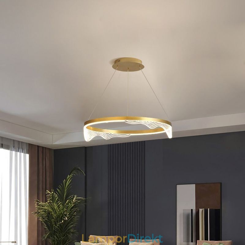 Nordic Aluminium Pendellampa Golden Wave Ripple Hanging Light
