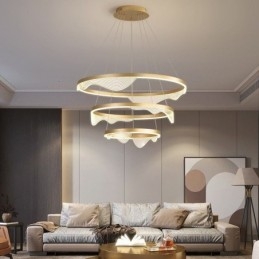 Pendellampa Golden Wave Ripple Hanging Light 3 Light