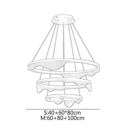 Pendellampa Golden Wave Ripple Hanging Light 3 Light