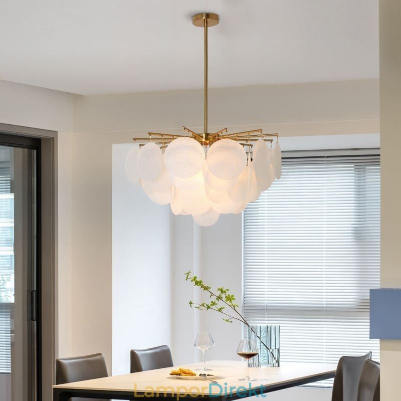 Modern 6-Ljus Hängande Lampa Med Glasform