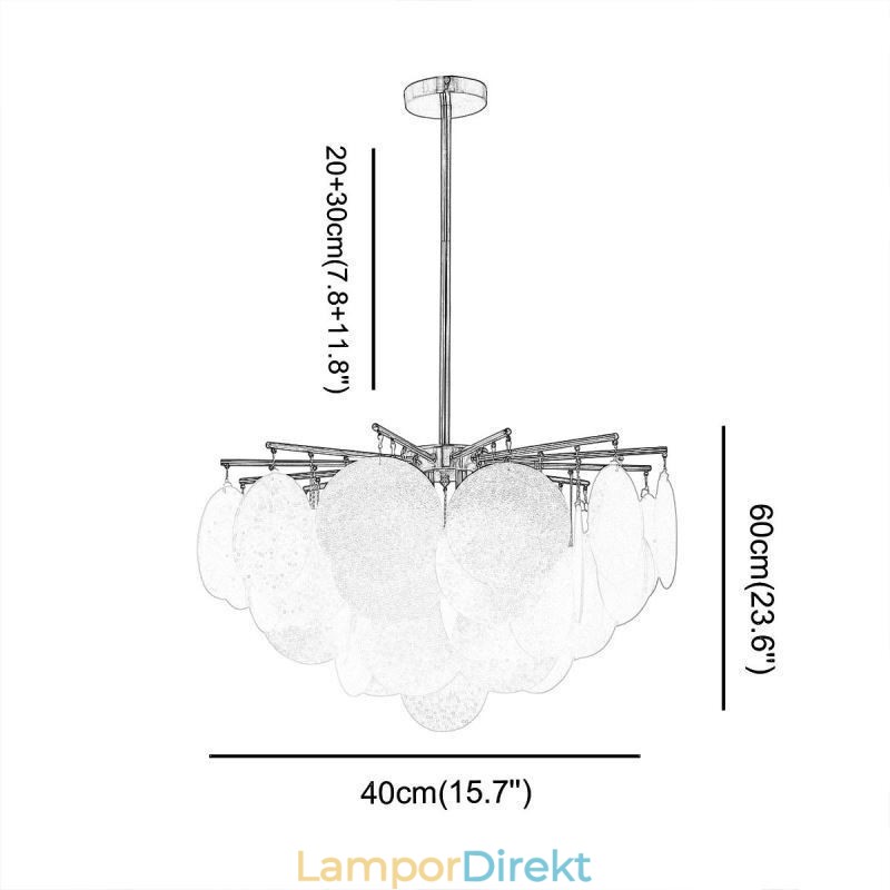 Modern 6-Ljus Hängande Lampa Med Glasform