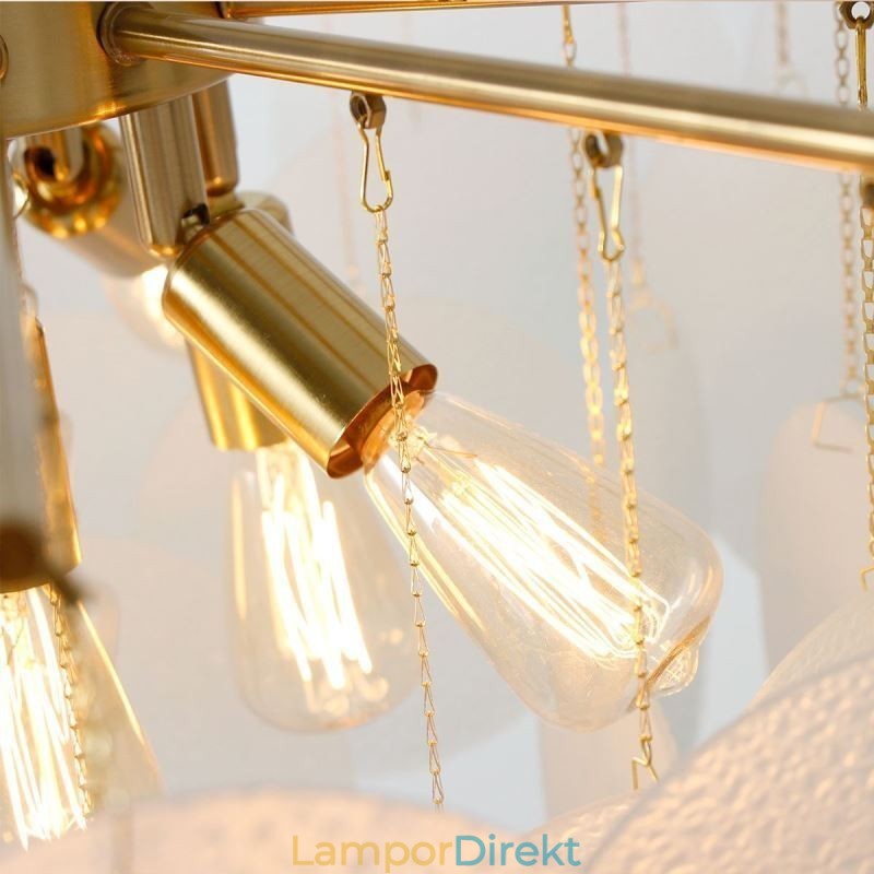 Modern 6-Ljus Hängande Lampa Med Glasform