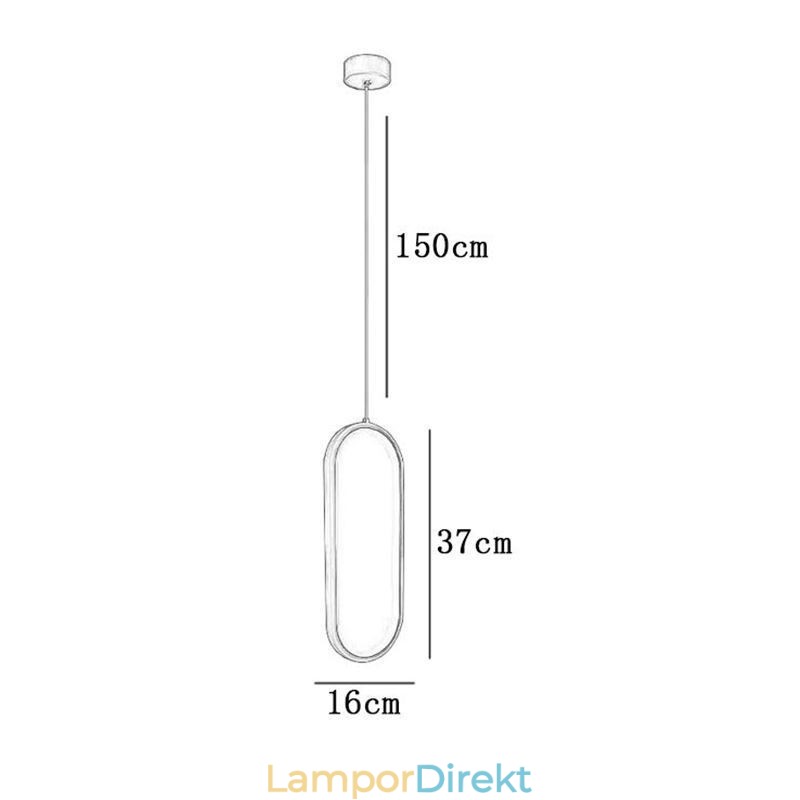 Oval Taklampa Dekorativ Ljusarmatur I Akryl