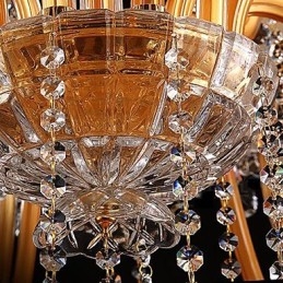 Modern Och Modern Traditionell Klassisk Vintage Kristallmålning Ljuskrona I Glas