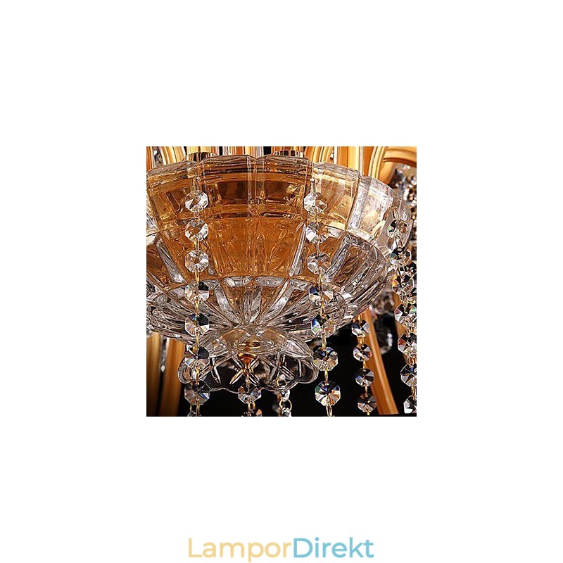 Modern Och Modern Traditionell Klassisk Vintage Kristallmålning Ljuskrona I Glas