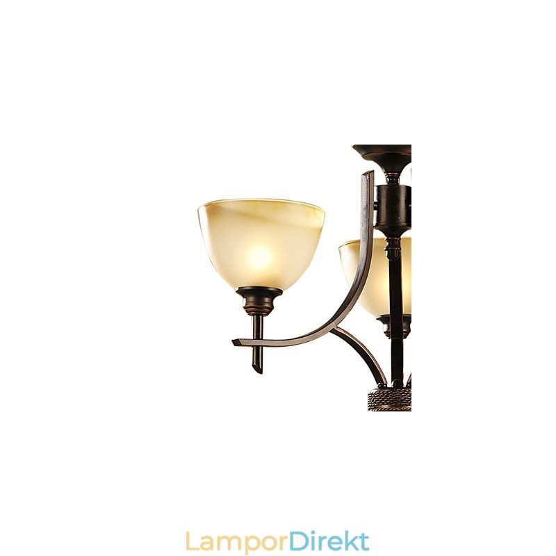 Elegant Ljuskrona Med 3 Lampor I Varmt Ljus