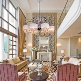 Modern Och Modern Kristallkrona I Krommetall