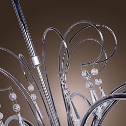 Modern Och Modern Kristallkrona I Krommetall