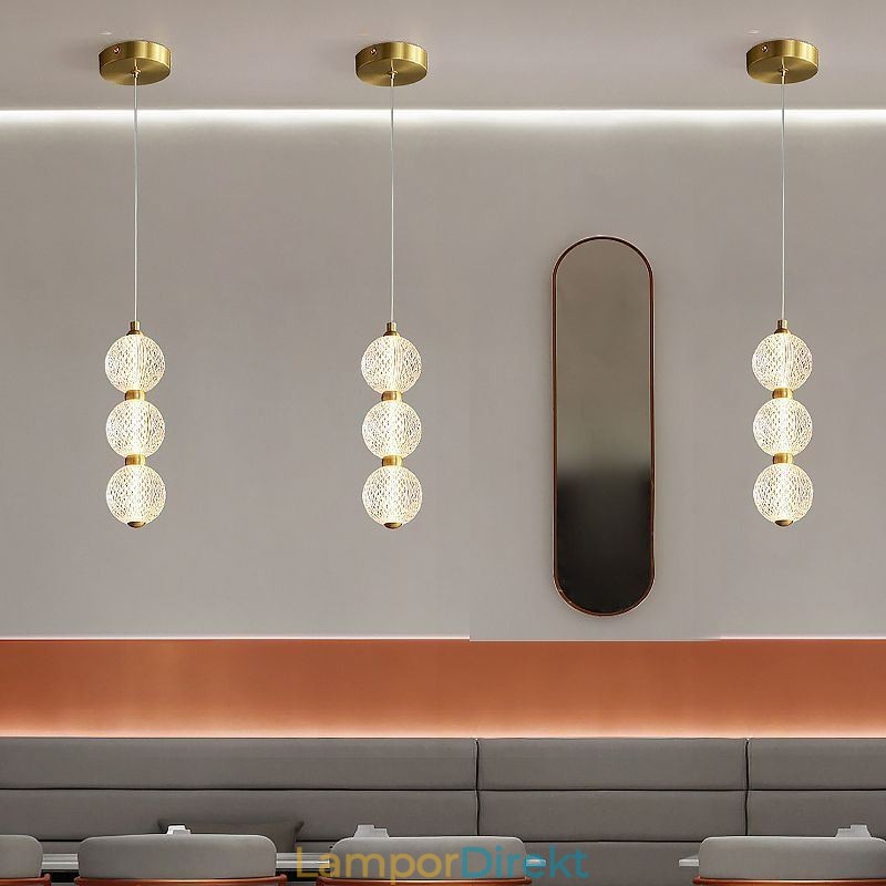 Pendellampa Dekorativ Belysning Med Pärlor I Akryl
