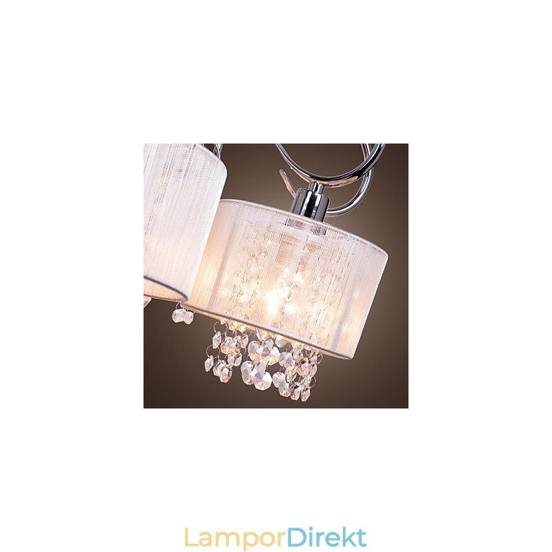 Modern Och Modern Kristallkrona I Krommetall