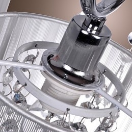 Modern Och Modern Kristallkrona I Krommetall