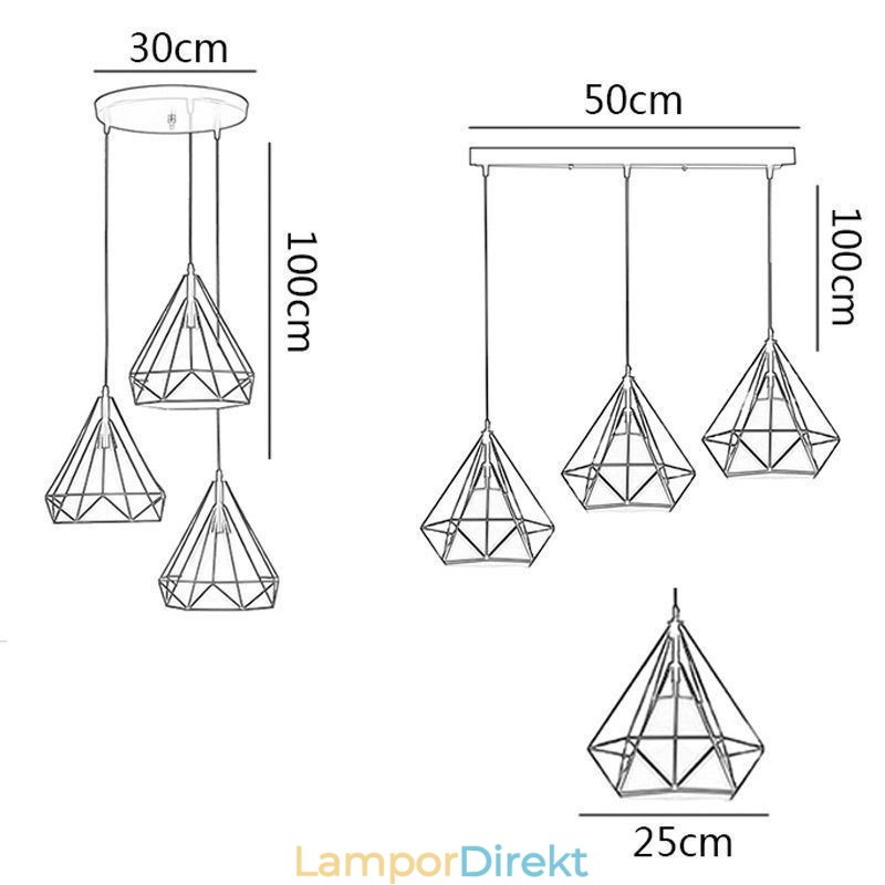 Diamantformad Taklampa Modern Minimalistisk Dekorativ Ljusarmatur