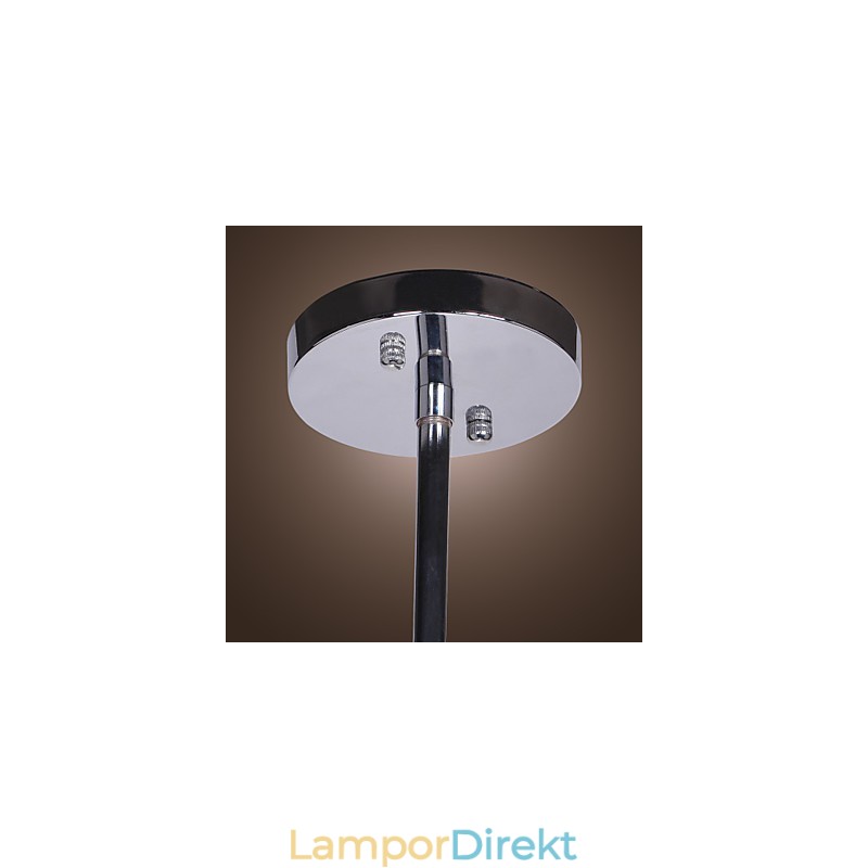 Modern Och Modern Kristallkrona I Krommetall