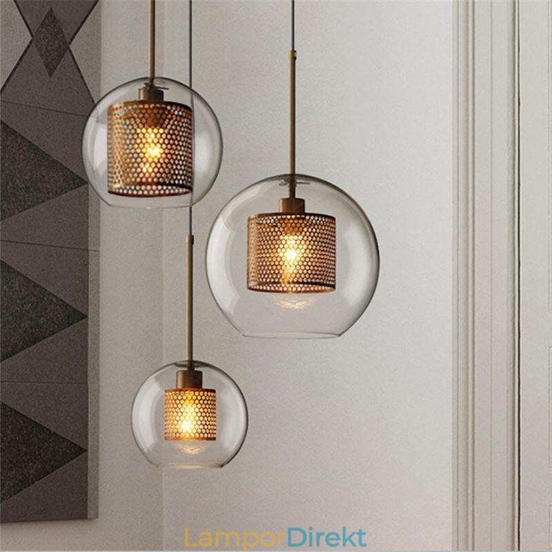 Minimalistisk Glas Cluster Pendel Light 3 Light Ceiling Light Island