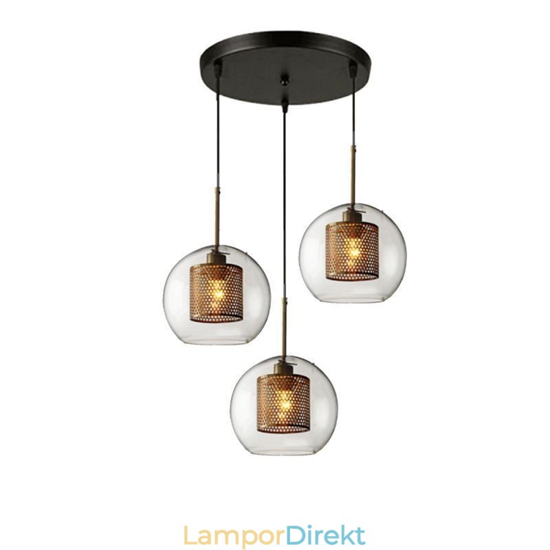 Minimalistisk Glas Cluster Pendel Light 3 Light Ceiling Light Island