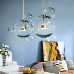 Taklampa Glas Bubble Tak Ljus Gradient Grön Lampa