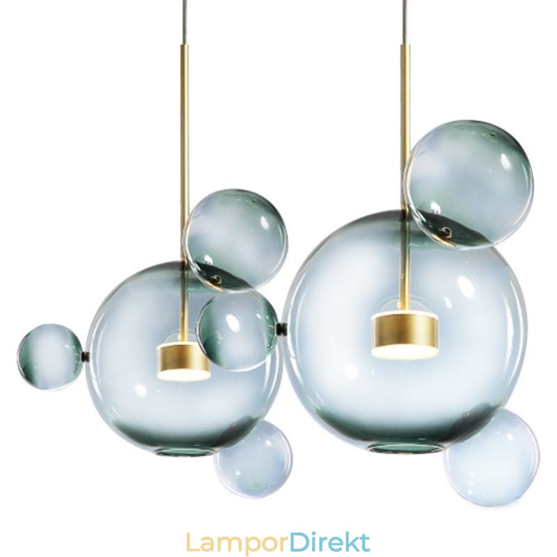 Taklampa Glas Bubble Tak Ljus Gradient Grön Lampa