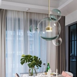 Taklampa Glas Bubble Tak Ljus Gradient Grön Lampa