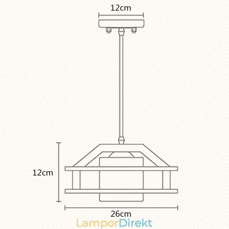 Nordic Style Ek Pendellampa Med Frostat Glas Lampskärm Cafe