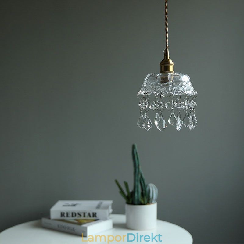 Elegant Glas Taklampa Enkelt Huvud Mini Pendellampa