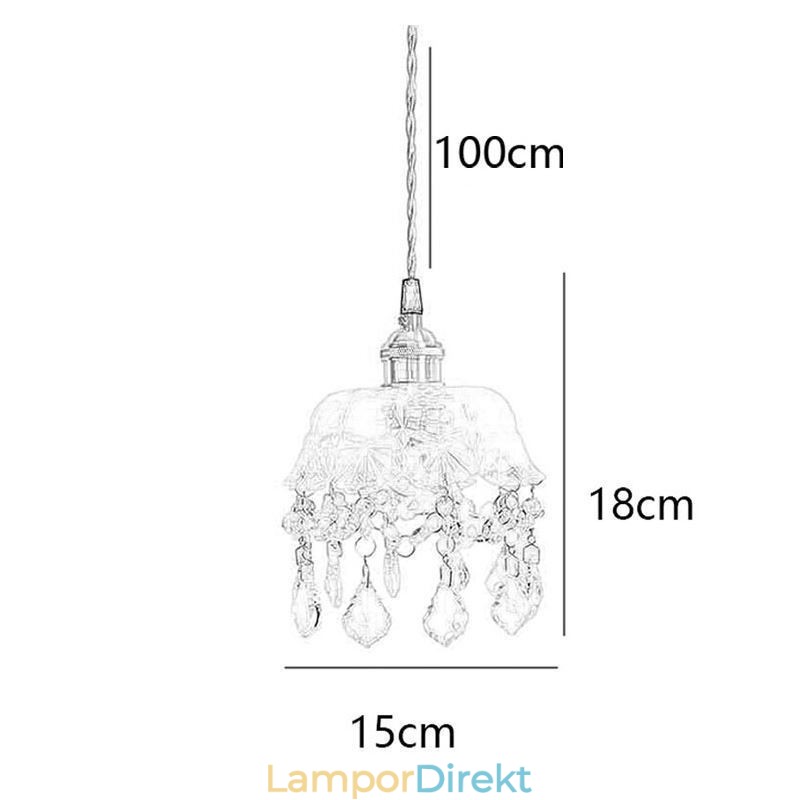 Elegant Glas Taklampa Enkelt Huvud Mini Pendellampa