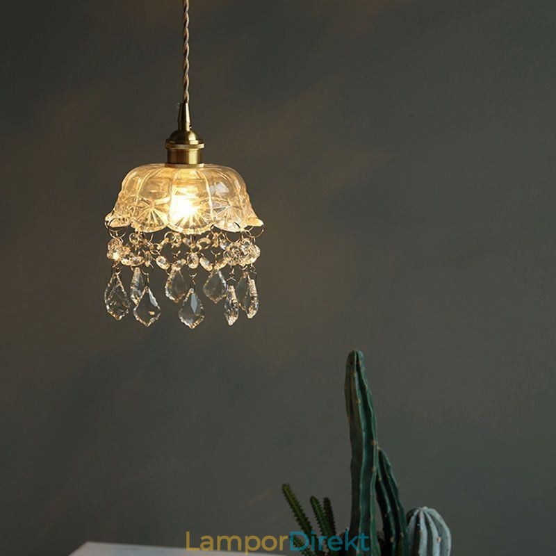 Elegant Glas Taklampa Enkelt Huvud Mini Pendellampa