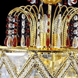 Traditionell Klassisk Kristallmålning Metall Ljuskrona