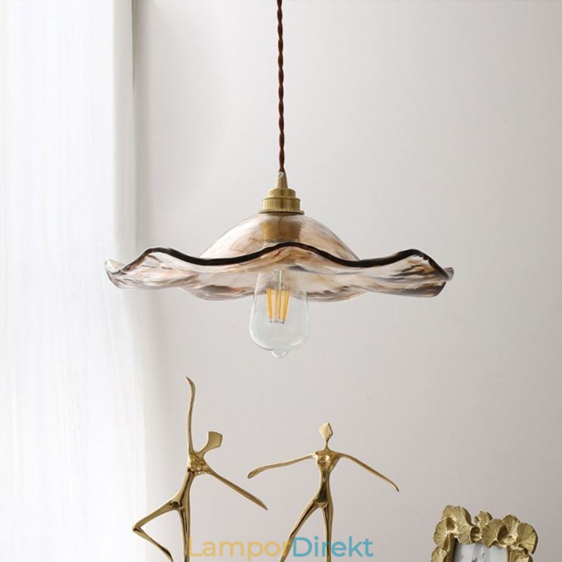 Lotus Leaf Glas Pendel Light Creative Dekorativ Ljusarmatur