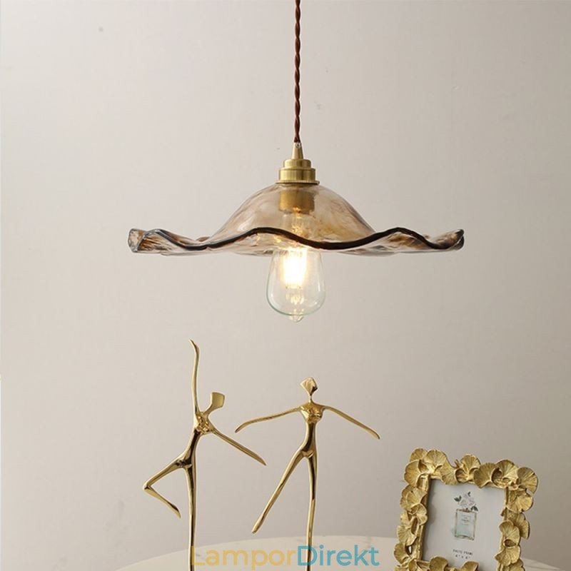 Lotus Leaf Glas Pendel Light Creative Dekorativ Ljusarmatur