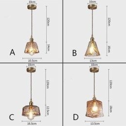 Unik Mini Glas Taklampa Japansk Stil Bärnstensfärgad Dekorativ Belysning