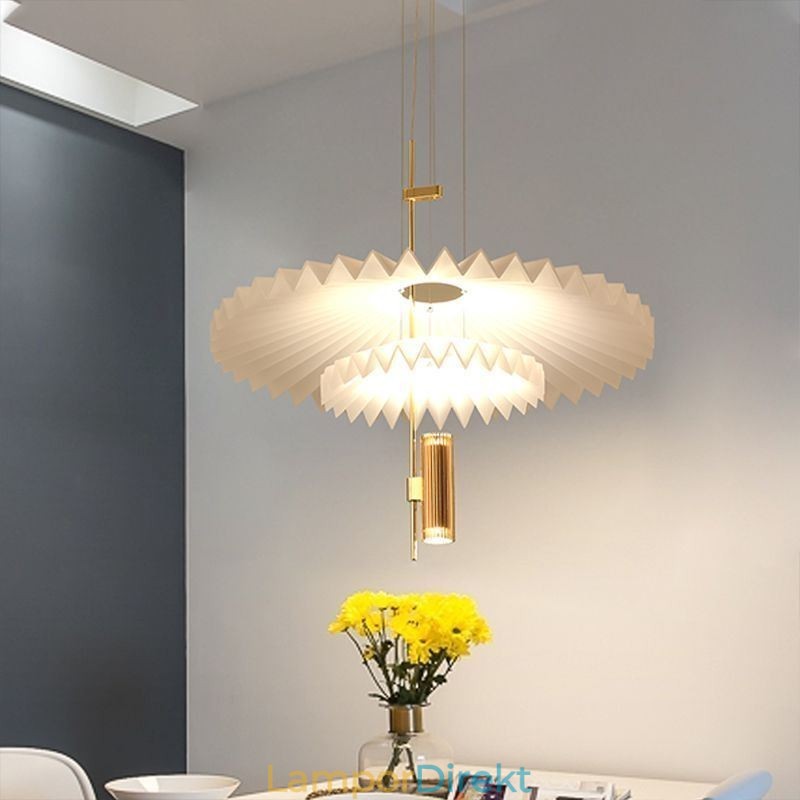 Modern Plisserad Hänglampa Dekorativ Belysning I Akryl