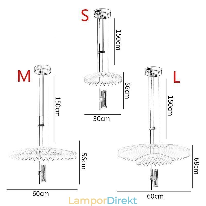 Modern Plisserad Hänglampa Dekorativ Belysning I Akryl