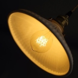 Japansk Stil Keramik Taklampa Retro Plisserad Pendellampa