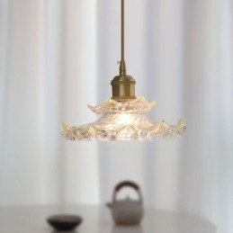 Pendellampa I Japansk Stil Lotus Pendellampa I Glas