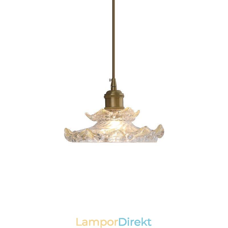 Pendellampa I Japansk Stil Lotus Pendellampa I Glas