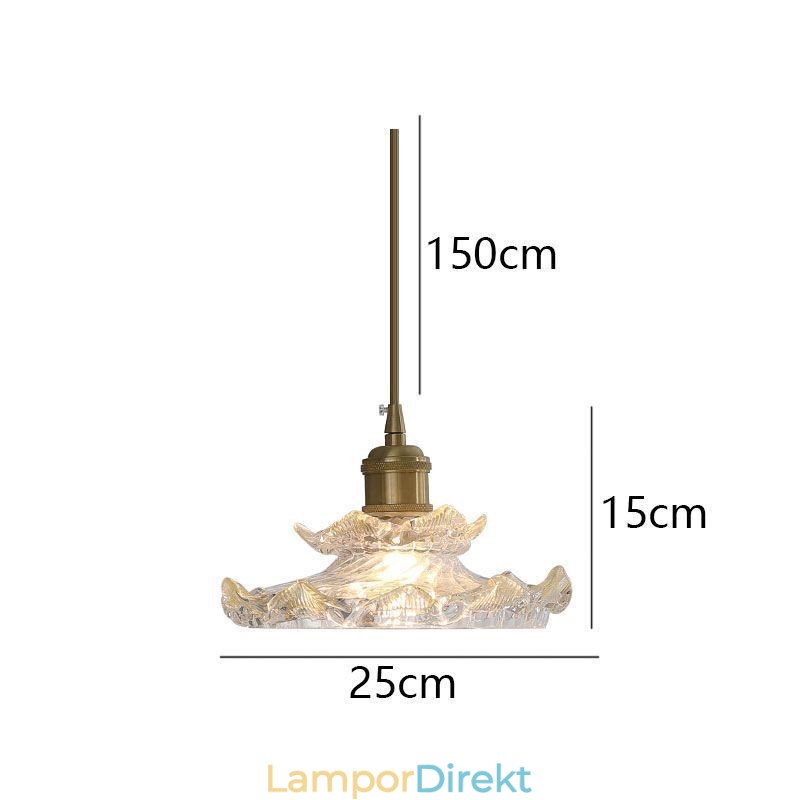 Pendellampa I Japansk Stil Lotus Pendellampa I Glas