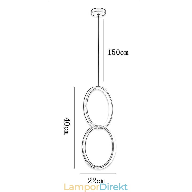 Mimimalistisk Dubbelring Taklampa