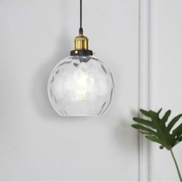 Contemporary Glass Pendel Light Runt Vatten Mönster Glas Pendel Lampa